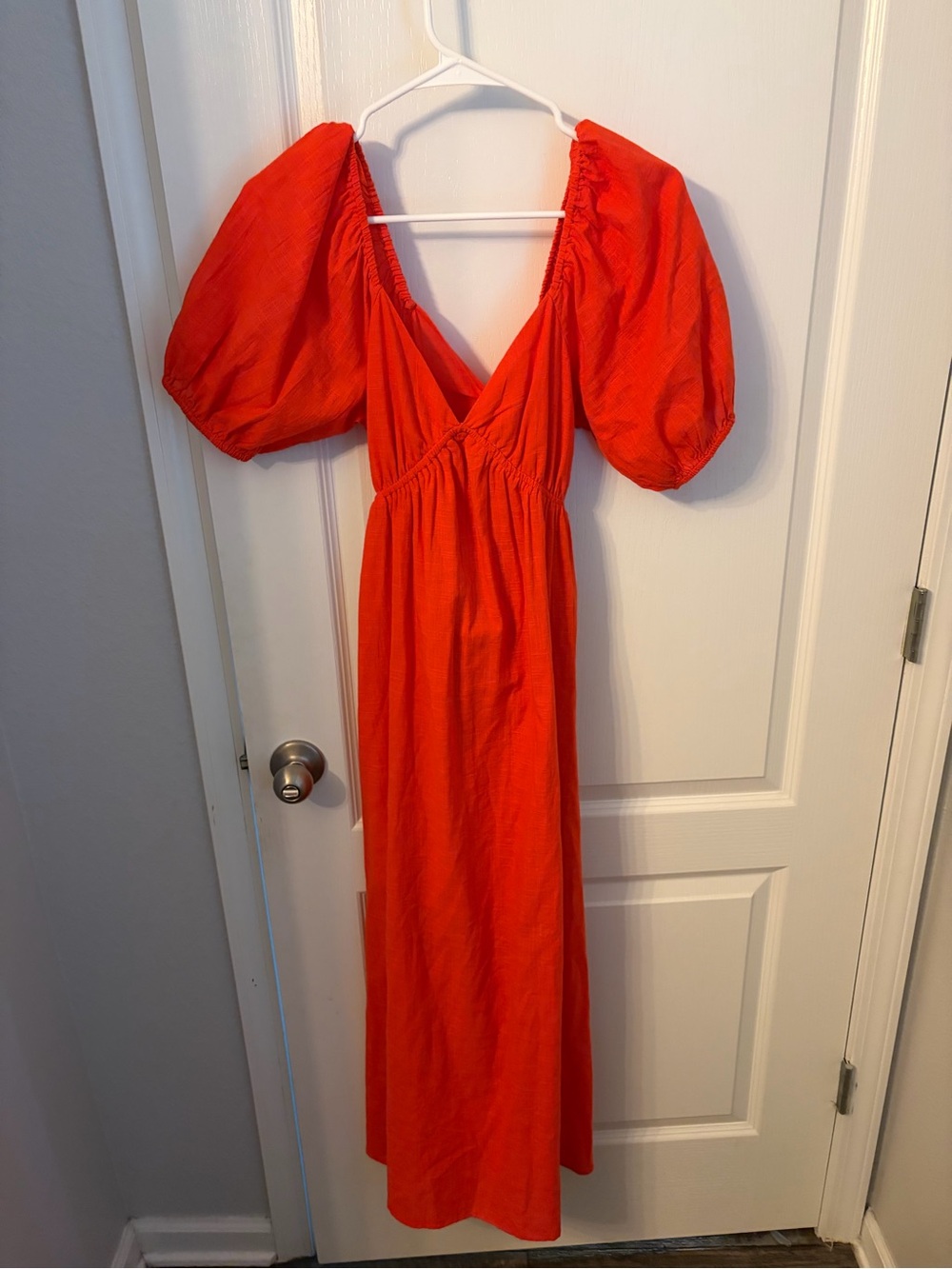 Billabong Red Puff-Sleeve Maxi Dress